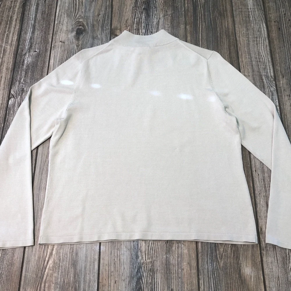 Vtg Pendleton Tan Turtleneck Silk Sweater Large